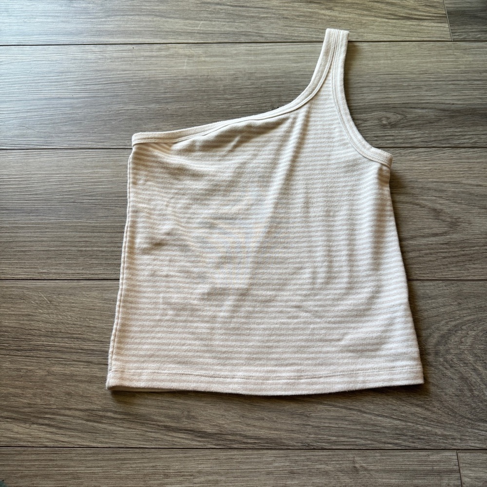 Aerie striped one shoulder crop